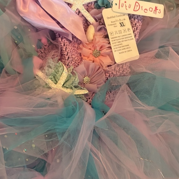 NWT Mermaid Theme Dress with light-up tutu and appliqué accents - Picture 3 of 3